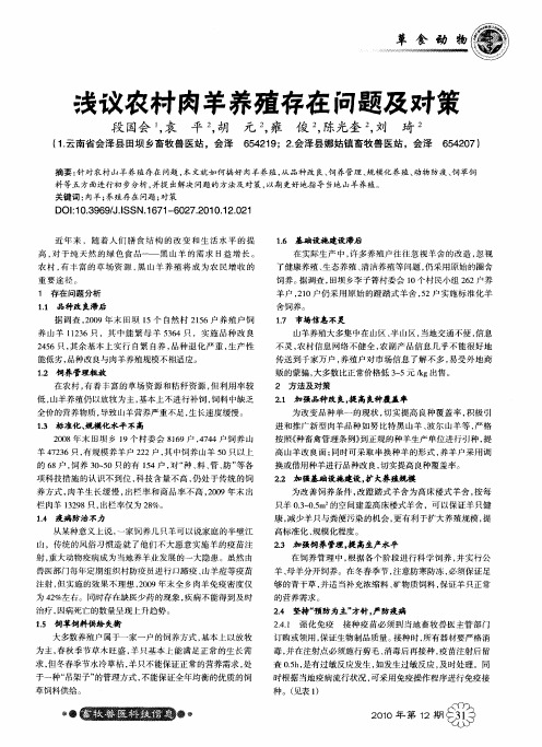 浅议农村肉羊养殖存在问题及对策