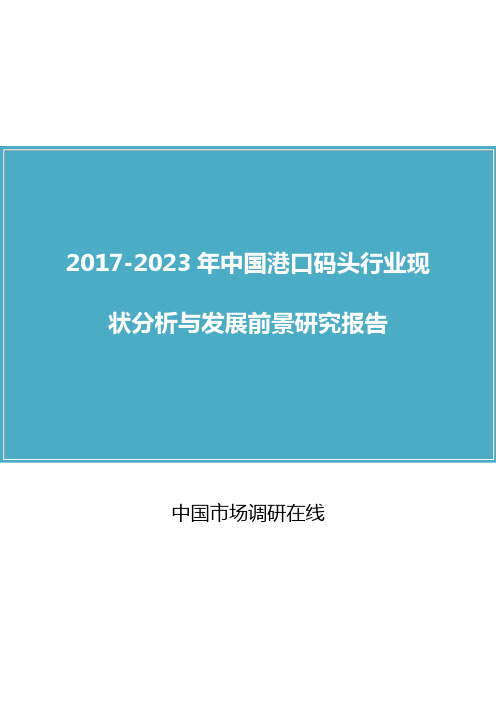 中国港口码头行业分析报告