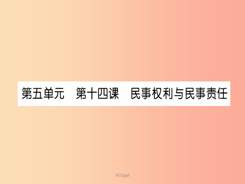 201x中考道德与法治复习 九上 第14课 民事权利与民事责任 教科版