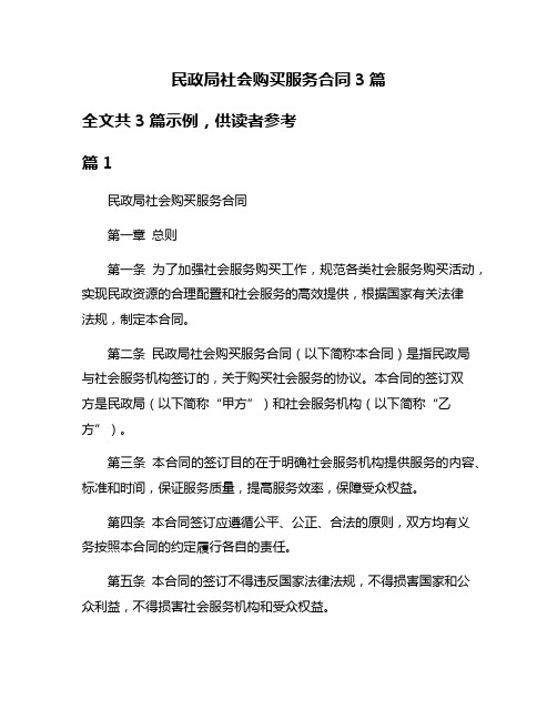 民政局社会购买服务合同3篇