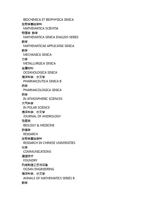 科技核心期刊科技统计源期刊