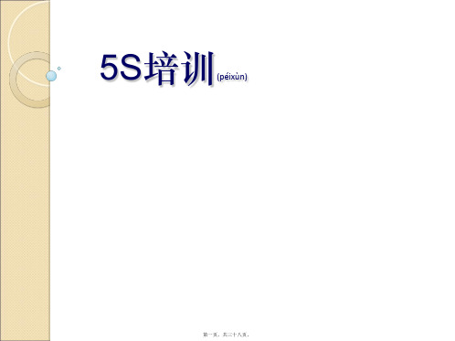 5S培训课程(PPT 38页)(精品PPT)