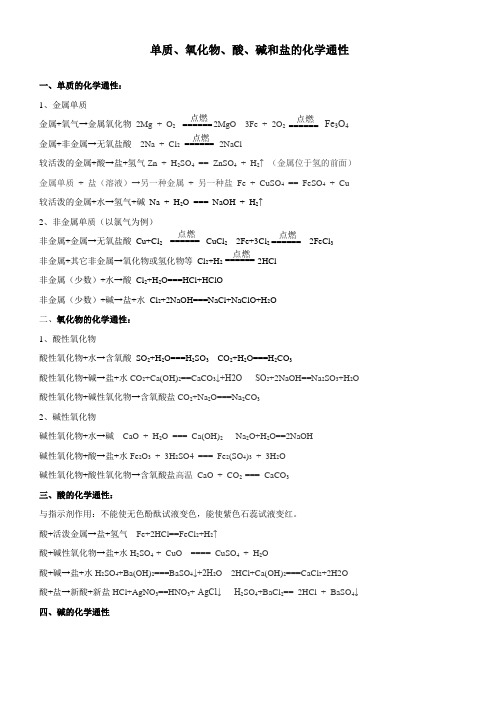 单质、氧化物、酸、碱、盐间的转化关系