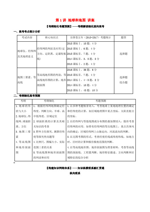 2019年高考地理一轮复习 第1.1讲 地球和地图(讲)