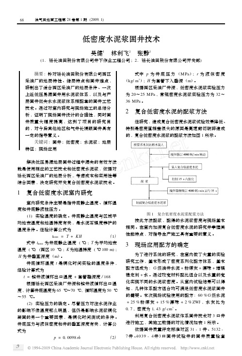 低密度水泥浆固井技术