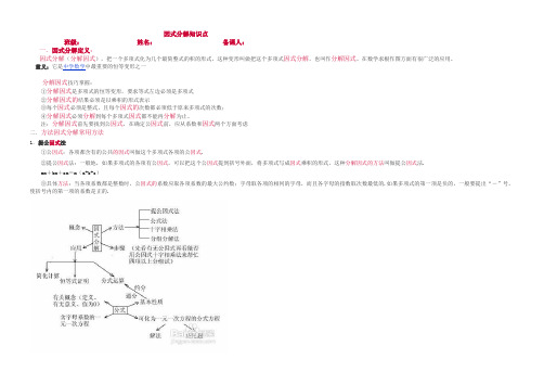 华东师大版八年级上因式分解多种方法 Microsoft Word 文档