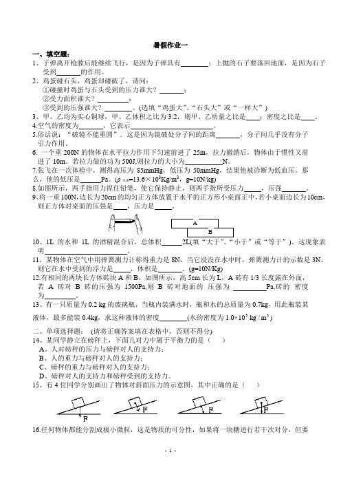 暑假作业一