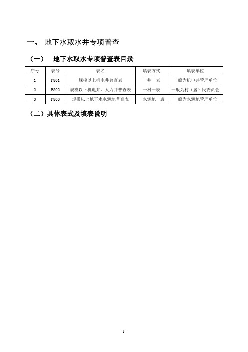 地下水井普查表