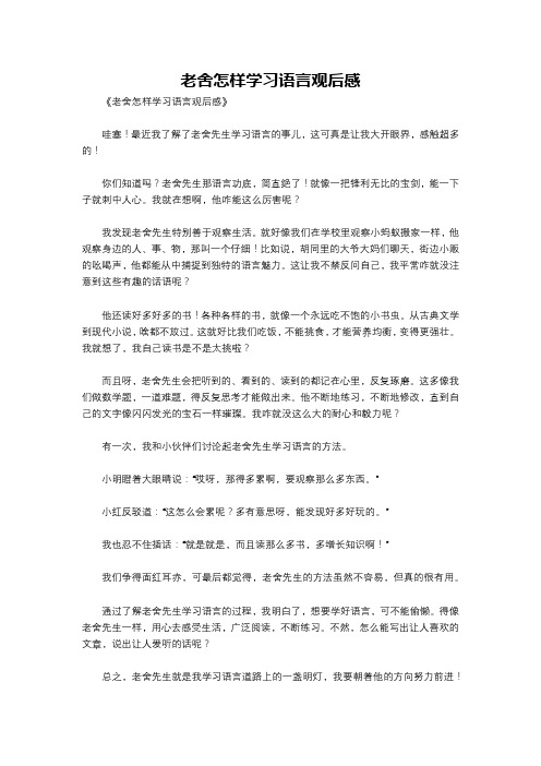 老舍怎样学习语言观后感