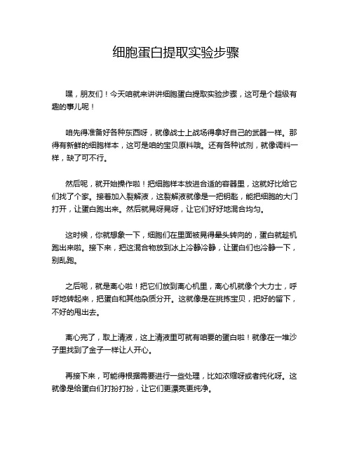 细胞蛋白提取实验步骤