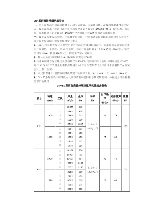 GYF型消防高温排烟双速系列风机