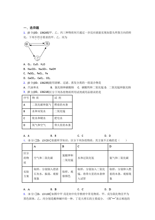 初中化学九年级上册第十一单元《盐 化肥》检测题(答案解析)(4)