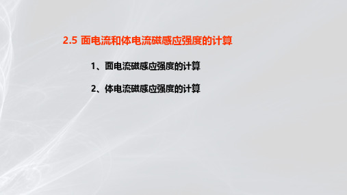 面电流和体电流磁感应强度的计算