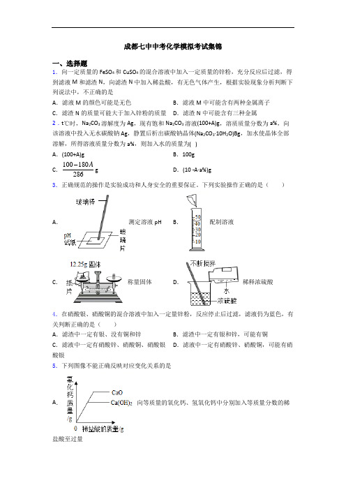 成都七中中考化学模拟考试集锦