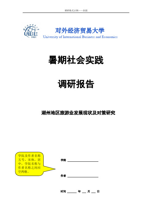 调研报告格式示例