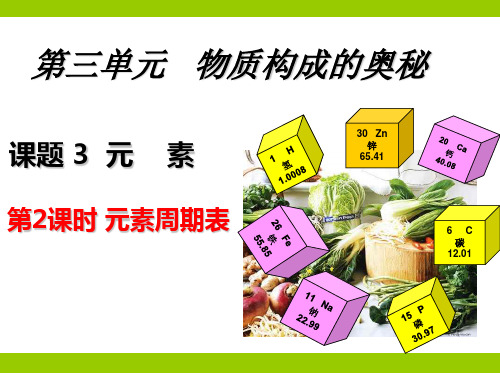 人教版九年级化学课件：3.3元素  元素周期表 (共19张PPT)