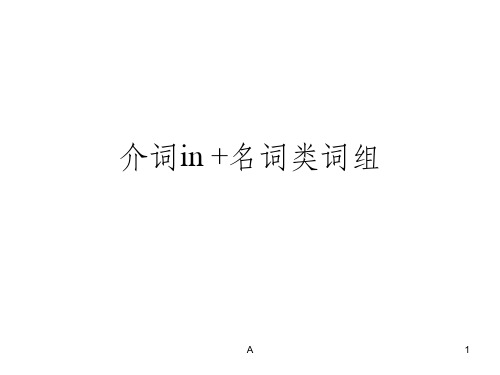 介词in +名词类词组