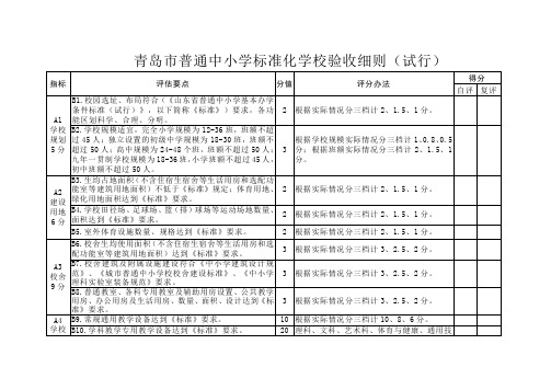 青岛市普通中小学标准化学校验收细则2010