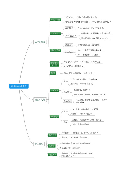 《昆虫 记》03蝉和蚂蚁的寓言思维导图