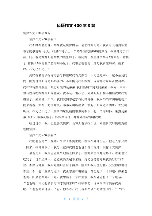 侦探作文400字3篇