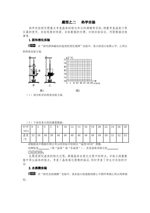 《火线100天》中考物理(题型之2)热学实验(含答案)