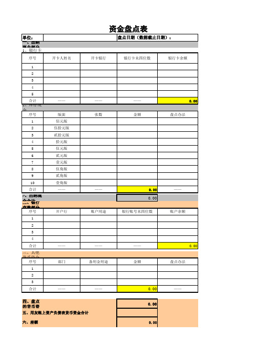 财会-出纳资金台账