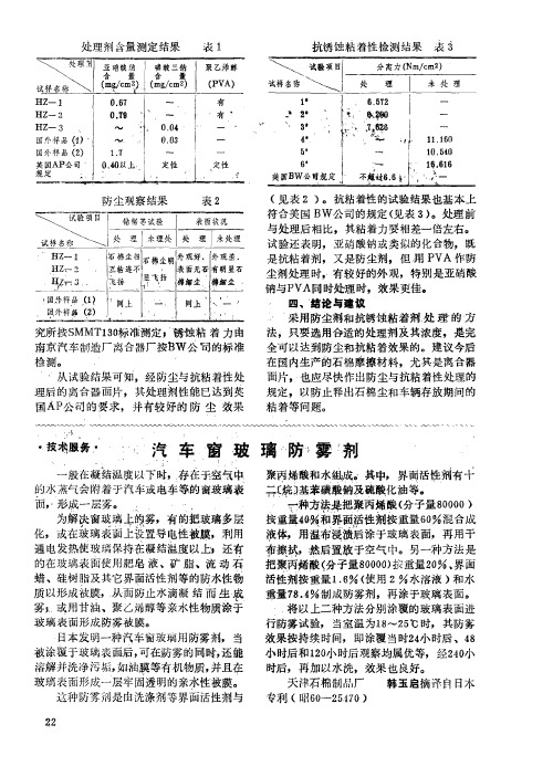 汽车窗玻璃防雾剂