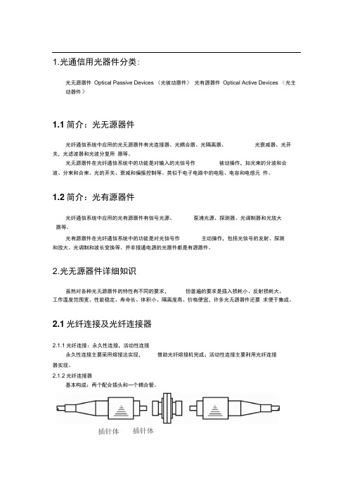 学习笔记 光器件知识