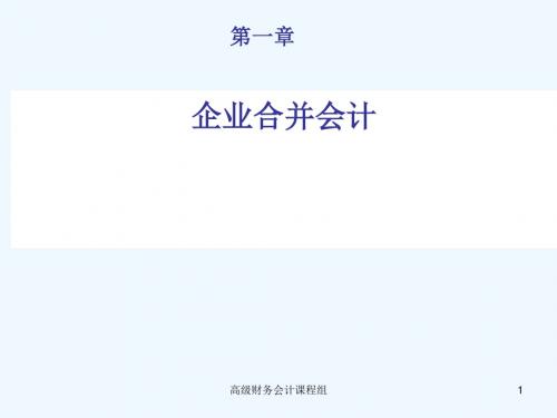 高级财务会计-第一章企业合并PPT课件