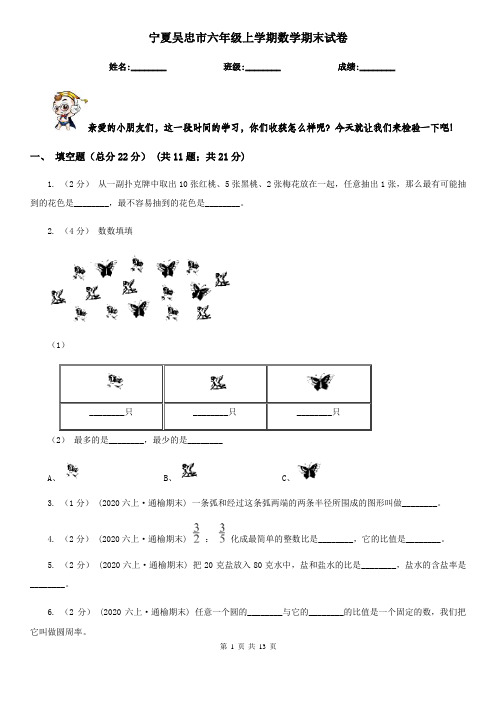 宁夏吴忠市六年级上学期数学期末试卷