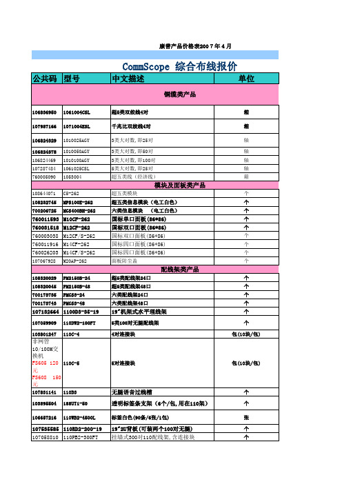 康普(AVAYA)原装报价