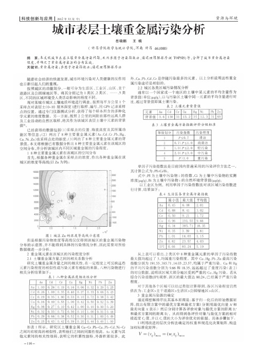 城市表层土壤重金属污染