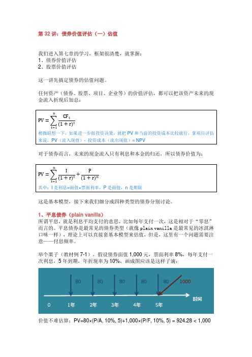 CPA 财务成本管理 第32讲 债券价值评估(一)估值