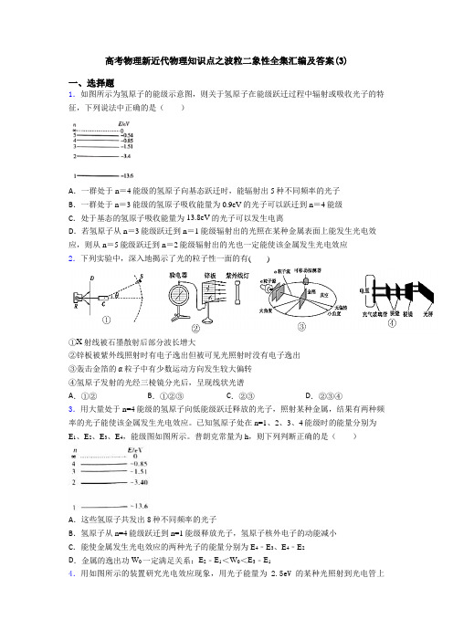 高考物理新近代物理知识点之波粒二象性全集汇编及答案(3)