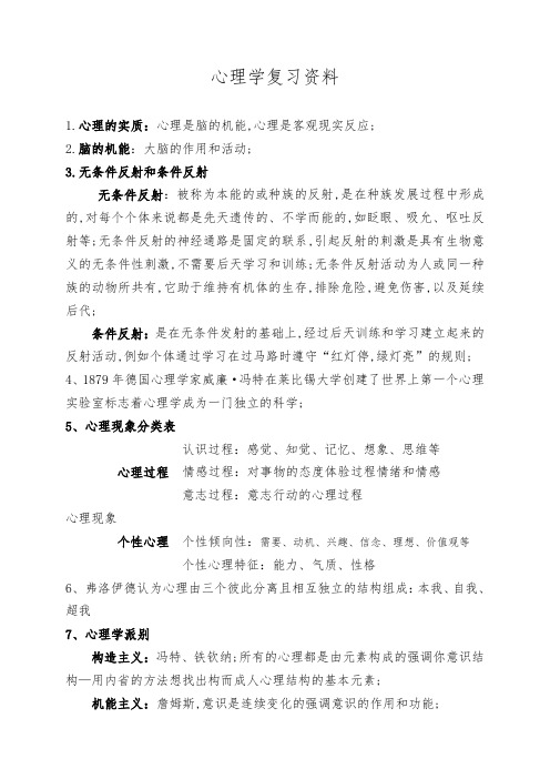 心理学复习资料