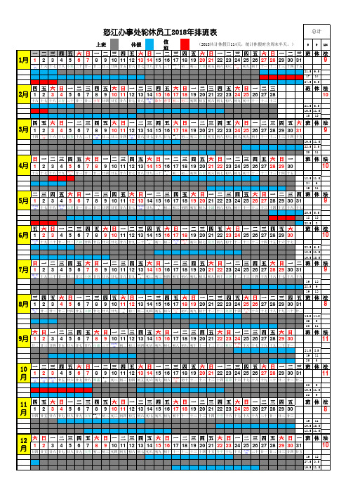 办事处2018年排班表(含年休假) 传百度文库