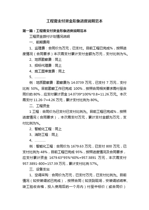 工程需支付资金形象进度说明范本