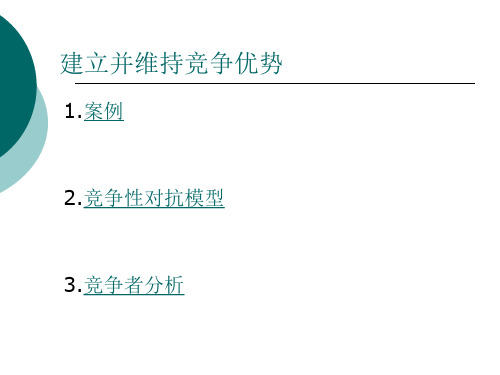 竞争性对抗模型竞争者分析