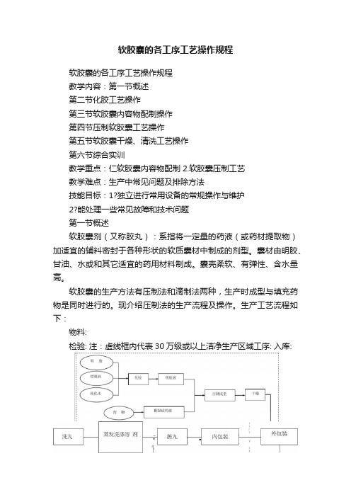 软胶囊的各工序工艺操作规程