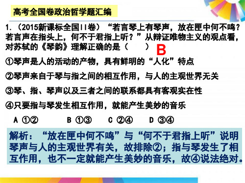 高考全国卷政治哲学题汇编