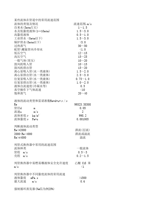 液体在管道中流速