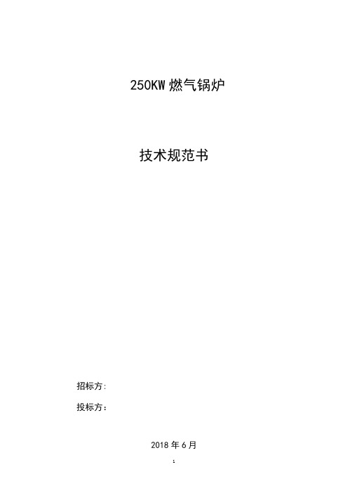 燃气锅炉技术规范书 2018.6