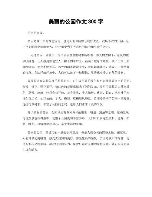 美丽的公园作文300字