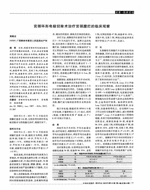 宫颈环形电极切除术治疗宫颈糜烂的临床观察