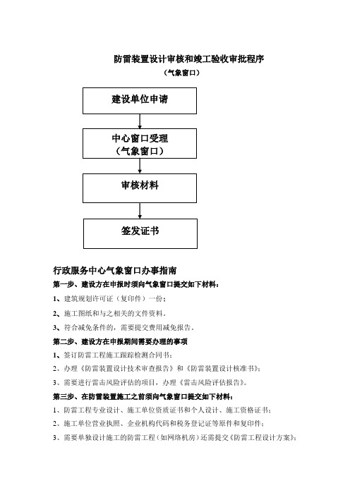 防雷装置设计审核和竣工验收审批程序