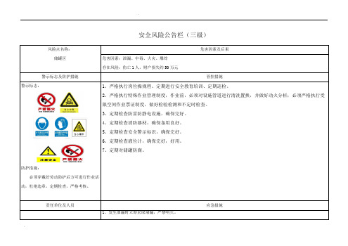 安全风险公告栏