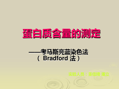 考马斯亮蓝染色法测定蛋白质浓度含(_Bradford_法)