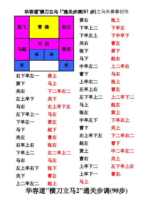 华容道解法(带图解超完整直接打印效果)