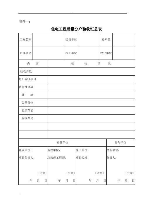 房屋分户验收表格