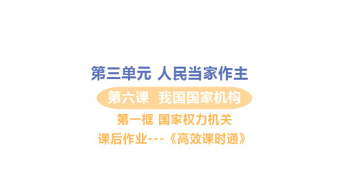 【习题课件】人教版八年级下册道德与法治 第一框 国家权力机关